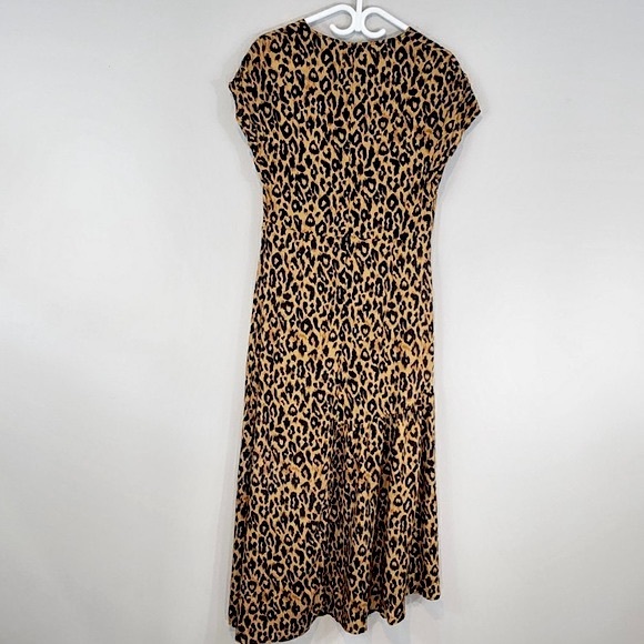 Zara Leopard Print Boho Maxi Dress Sz. Small NWT - Picture 5 of 12
